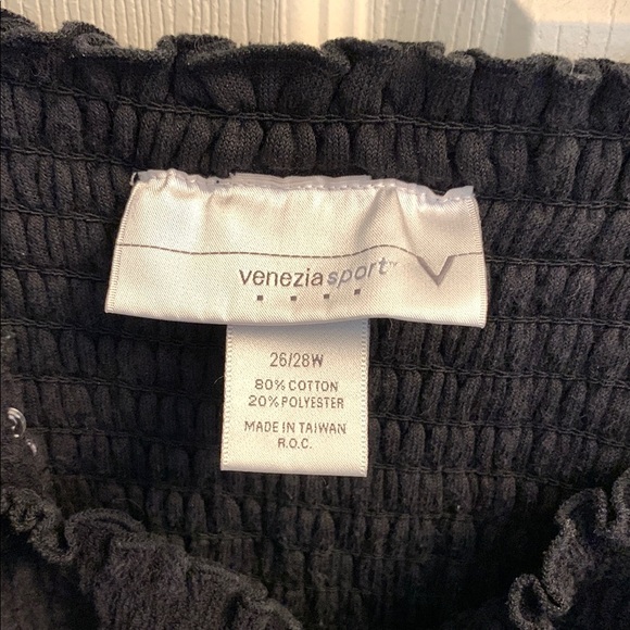 Venezia Sport Black Cotton Dress Swim Coverup 26/28 - Picture 2 of 4